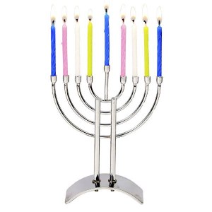 Picture of Steel Mini Menorah Set Menorah with Birthday Candles